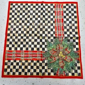 Set of 2 MacKenzie-Childs Courtly Check Christmas Napkins